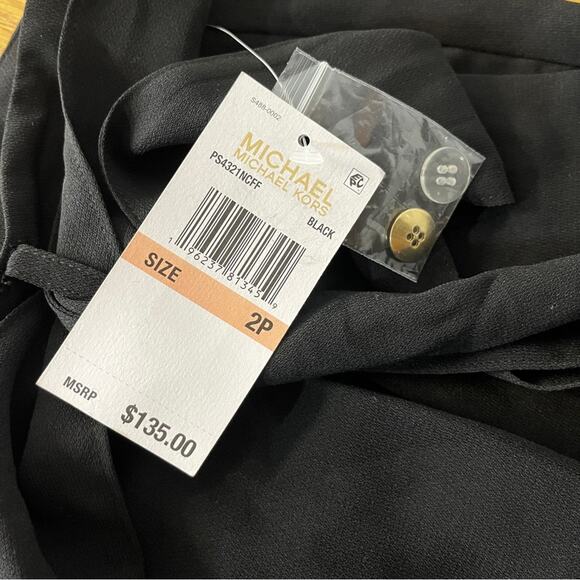 Michael Kors High Rise belted Wide Leg pants black - 2P - Picture 9 of 11